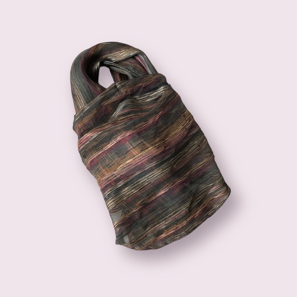 Sheer, Silk Multicolor, Multi-use 10” x 50” Scarf. $20. - Picture 9 of 9